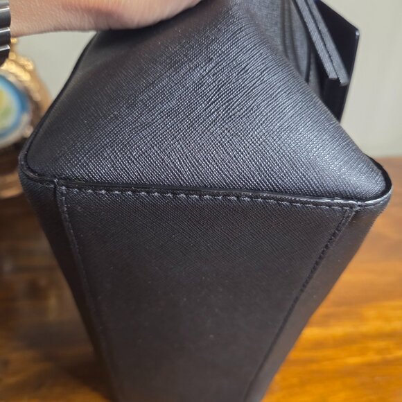 EUC Kate Spade Saffiano Leather Satchel bag Black 2way - Picture 5 of 14